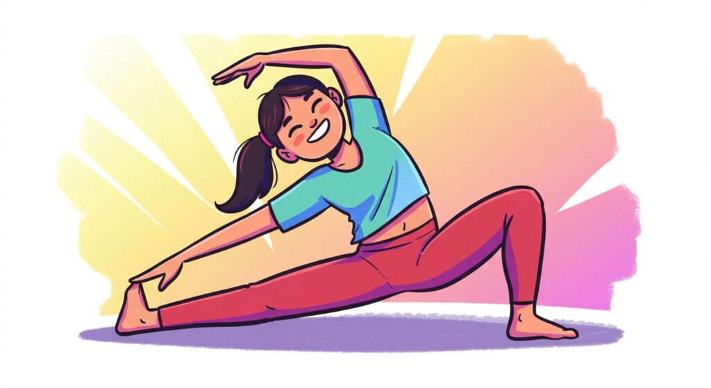 ストレッチしているイラスト