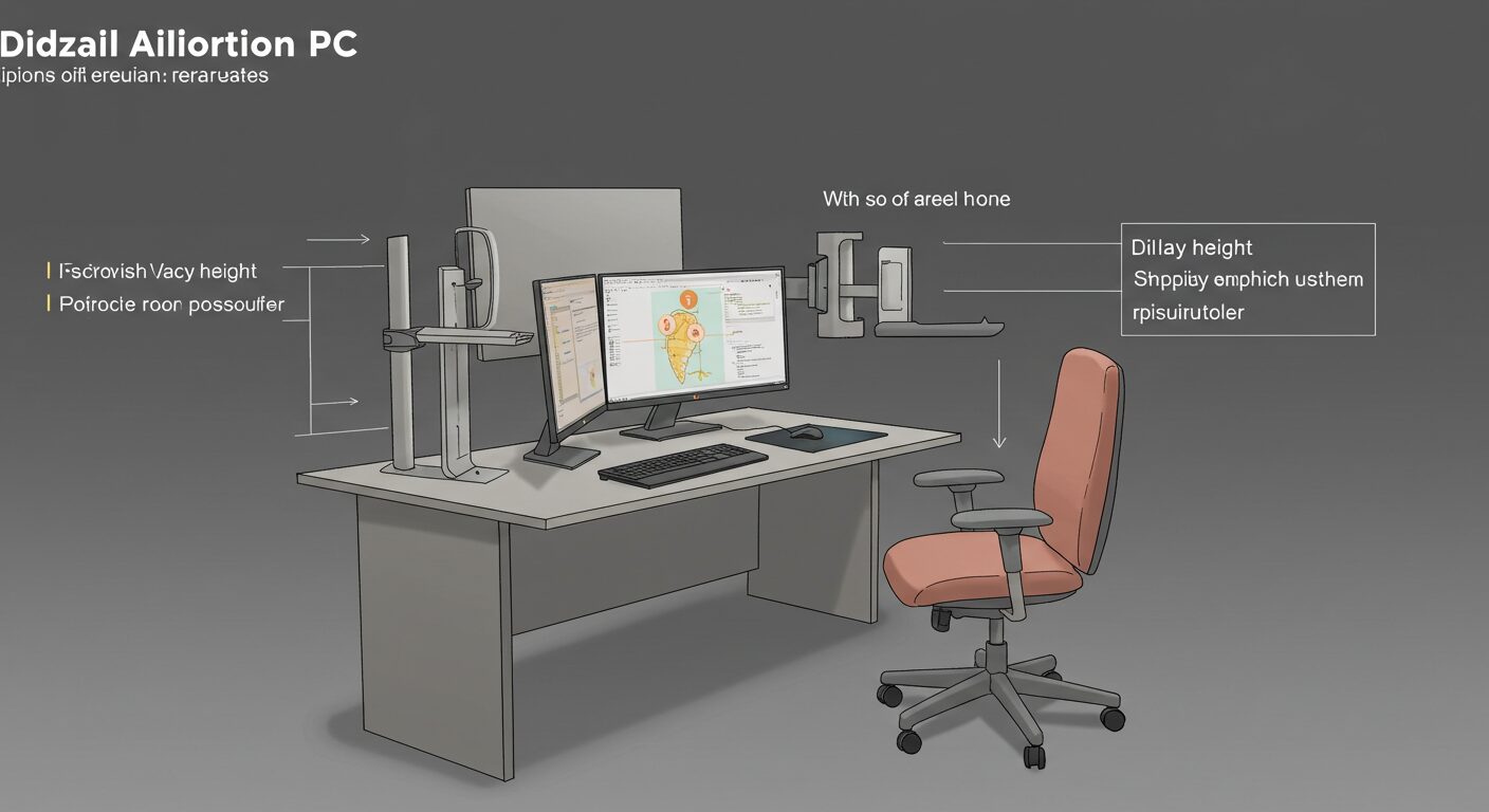 ディスプレイの高さ、椅子の姿勢など理想的なPCデスク環境