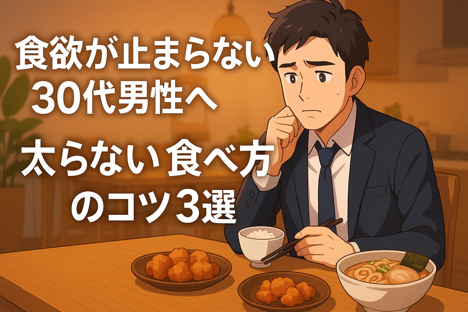 食欲が止まらない30代男性へ！太らない食べ方のコツ3選