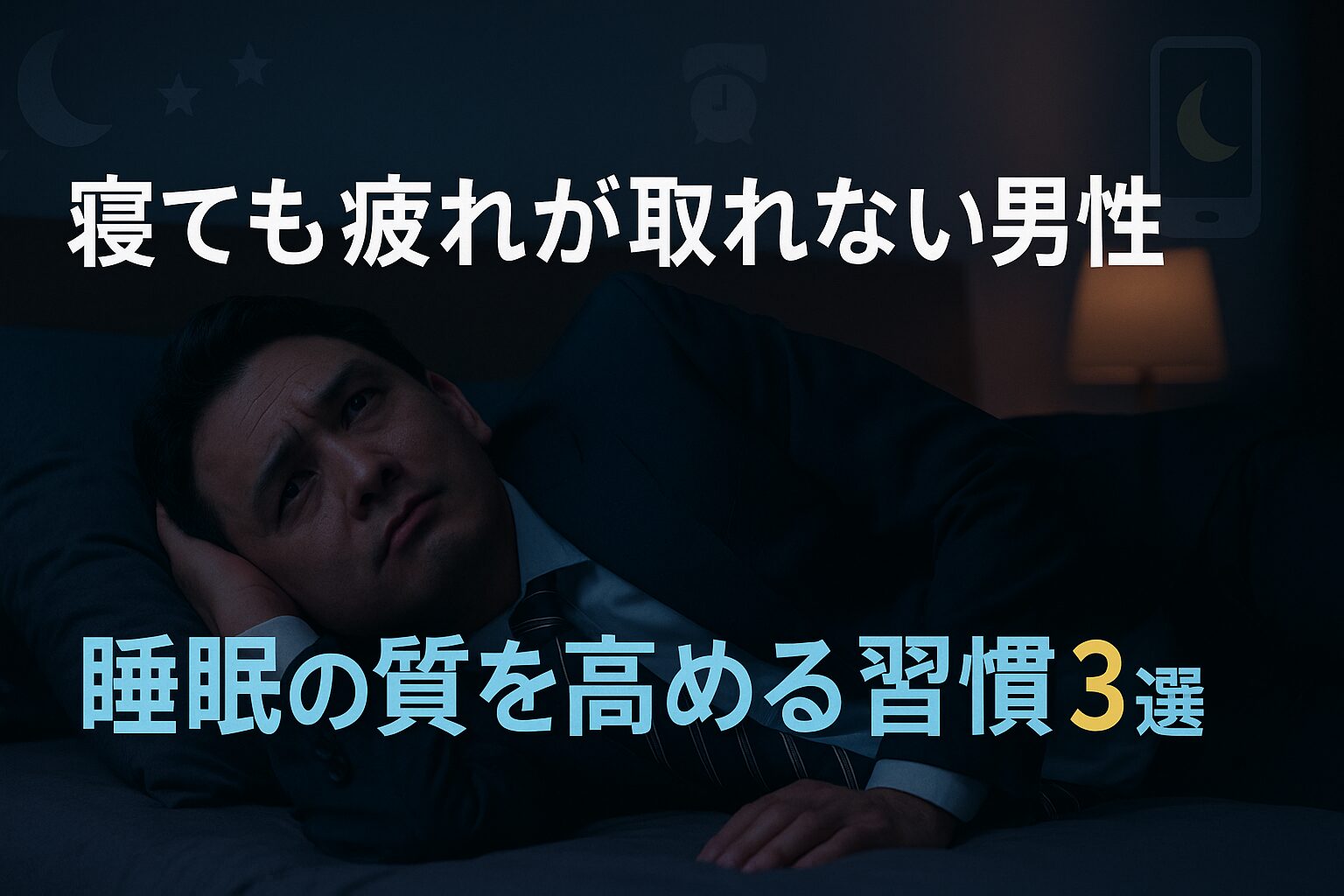 寝ても疲れが取れない男性へ｜睡眠の質を高めるおすすめ習慣３選